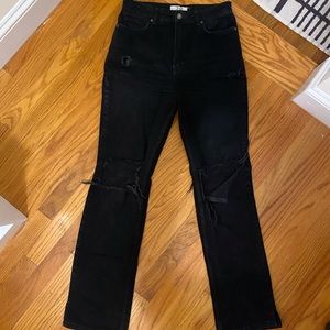 Free People black denim pants